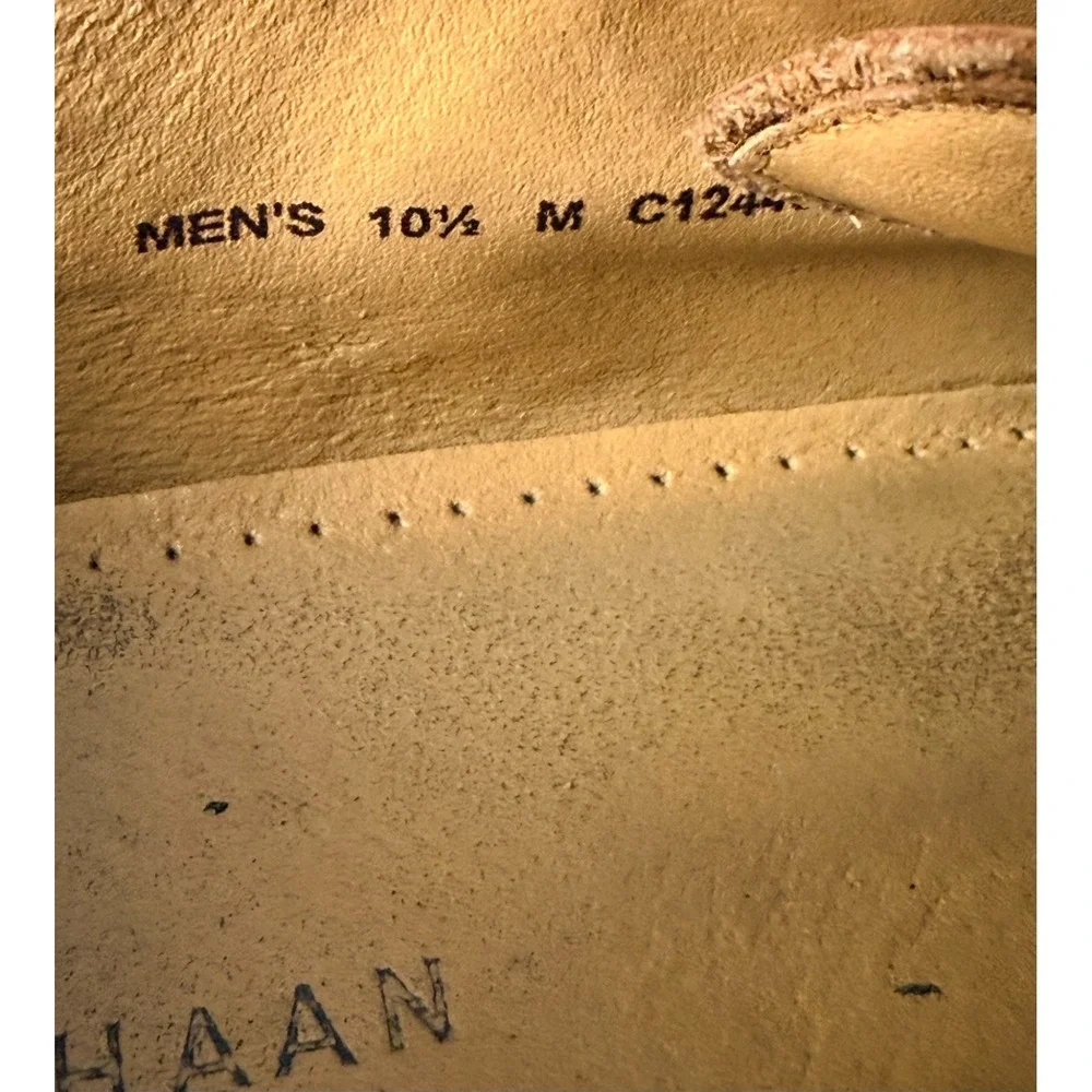 Classic Cole Haan tan leather double monk strap dress shoes in men's size 10.5M.